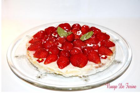 Mousse de gâteau citronné aux fraises